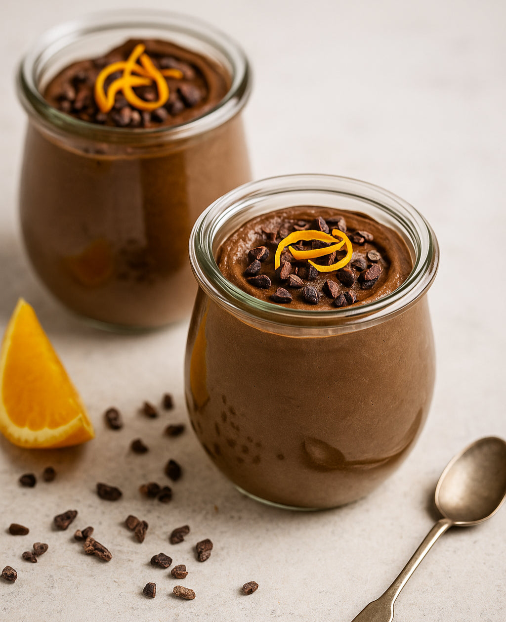 Schoko pur – Veganes Mousse mit Orangennote