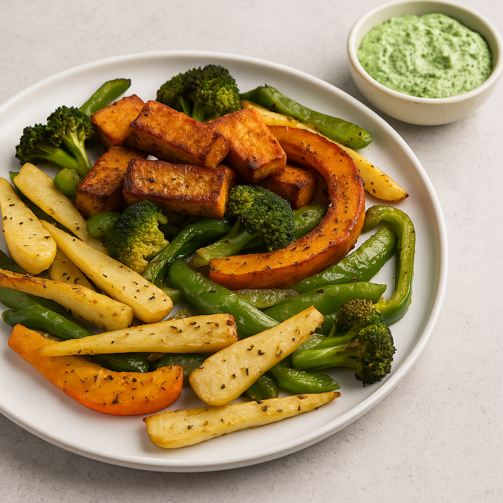 Ofengemüse mit Kräuterdip