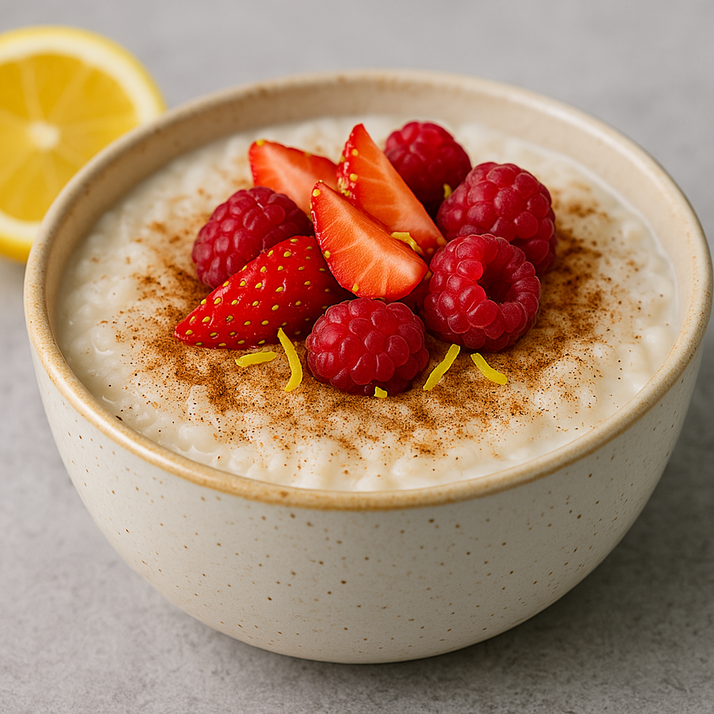 Kokosmilchreis mit Beeren